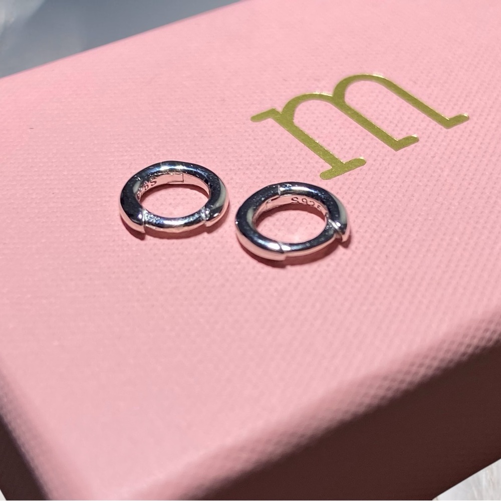 Sterling Silver Huggie Hoop Earrings 5mm